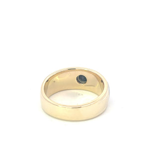 Anillo para hombre con diamantes y zafiros en oro amarillo de 10 quilates, talla 10