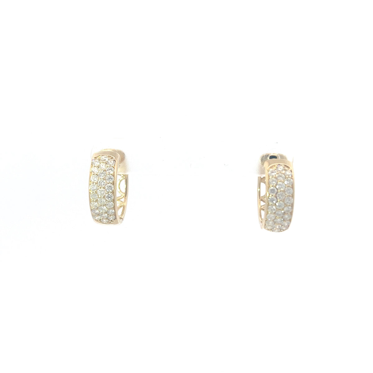 10K Yellow Gold 1.00cttw Diamond Hoop Earrings