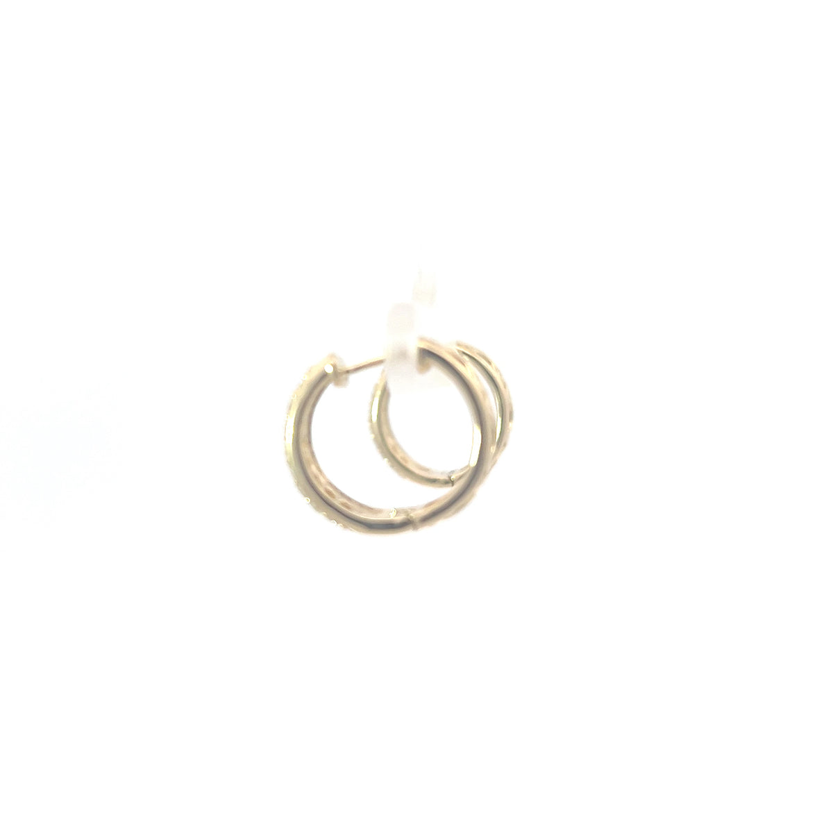 10K Yellow Gold 1.00cttw Diamond Hoop Earrings