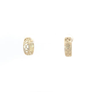 10K Yellow Gold 1.00cttw Diamond Hoop Earrings