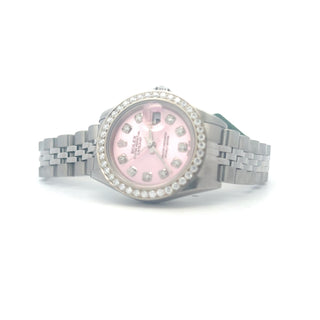 Rolex Pre-owned Rolex by  Swiss Crown™ USA Pre-owned Independently Certified Rolex Steel 26mm Jubilee Datejust Pink Diamond Dial and Bezel Watch