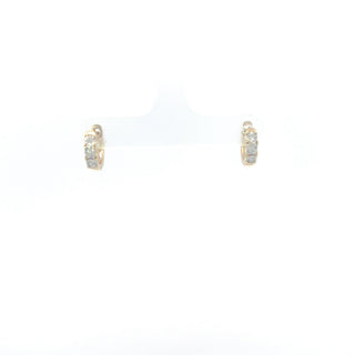10K Yellow Gold 0.15cttw Diamond Hoop / Huggie Earrings