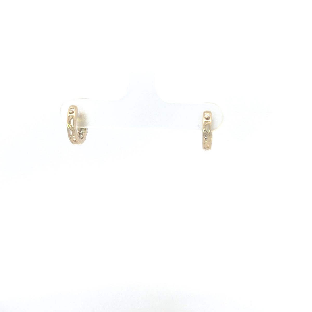 10K Yellow Gold 0.06cttw Diamond Hoop / Huggie Earrings