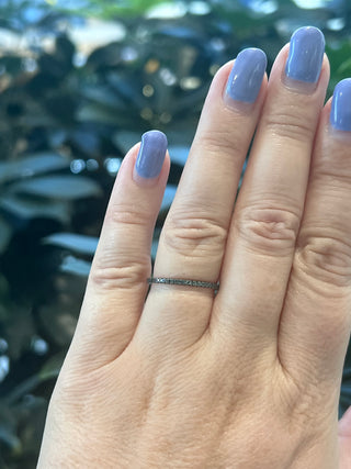 10K White Gold 0.10cttw Color Enhanced Blue Diamond Ring/Band