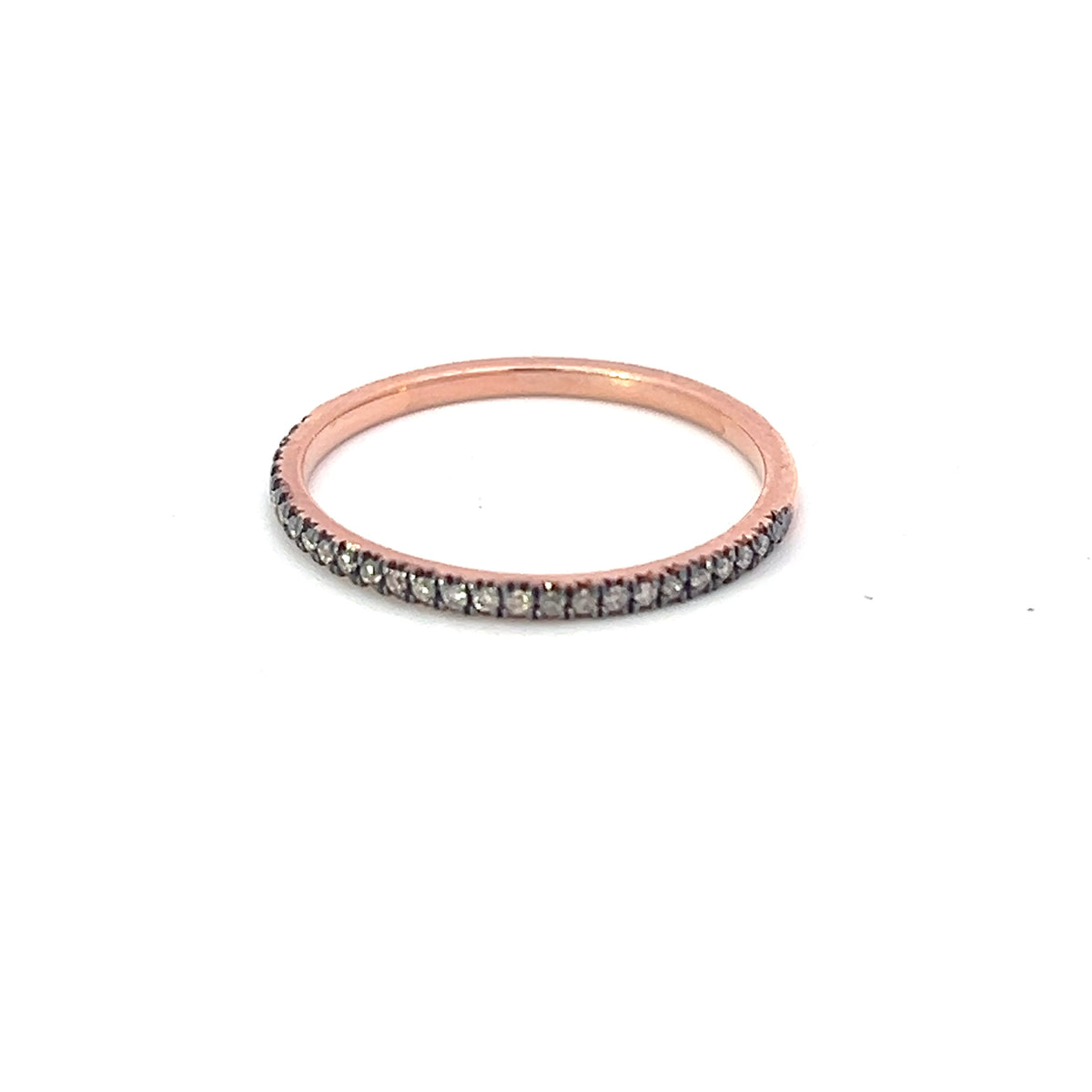 10K Rose Gold 0.10cttw Natural Brown Diamond Ring/Band