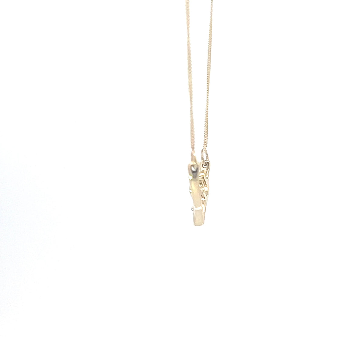 10K Yellow Gold 0.04cttw Diamond Antler Pendant, 18&quot;