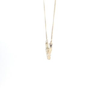 Colgante de asta de diamante de 0,04 quilates en oro amarillo de 10 quilates, 18"