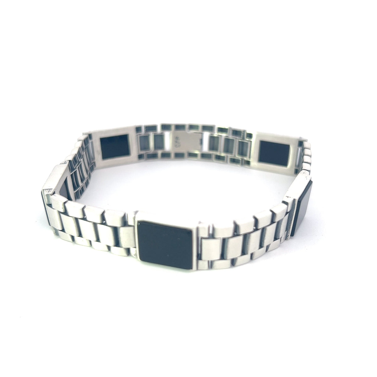 925 Silver 11.5mm Bracelet with Onyx  - 8.5 Inches