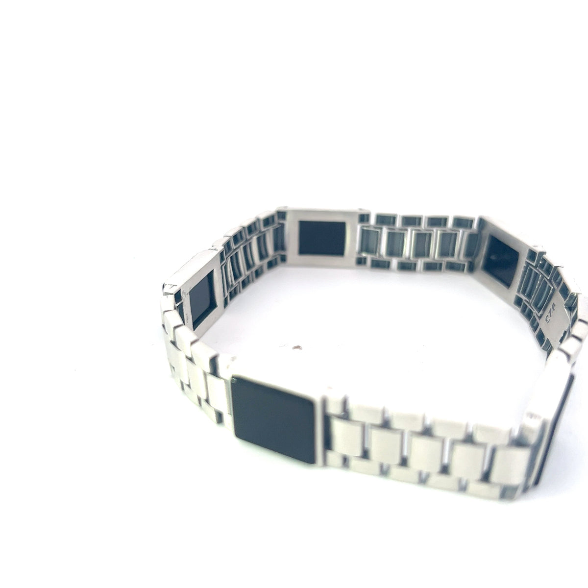 925 Silver 11.5mm Bracelet with Onyx  - 8.5 Inches