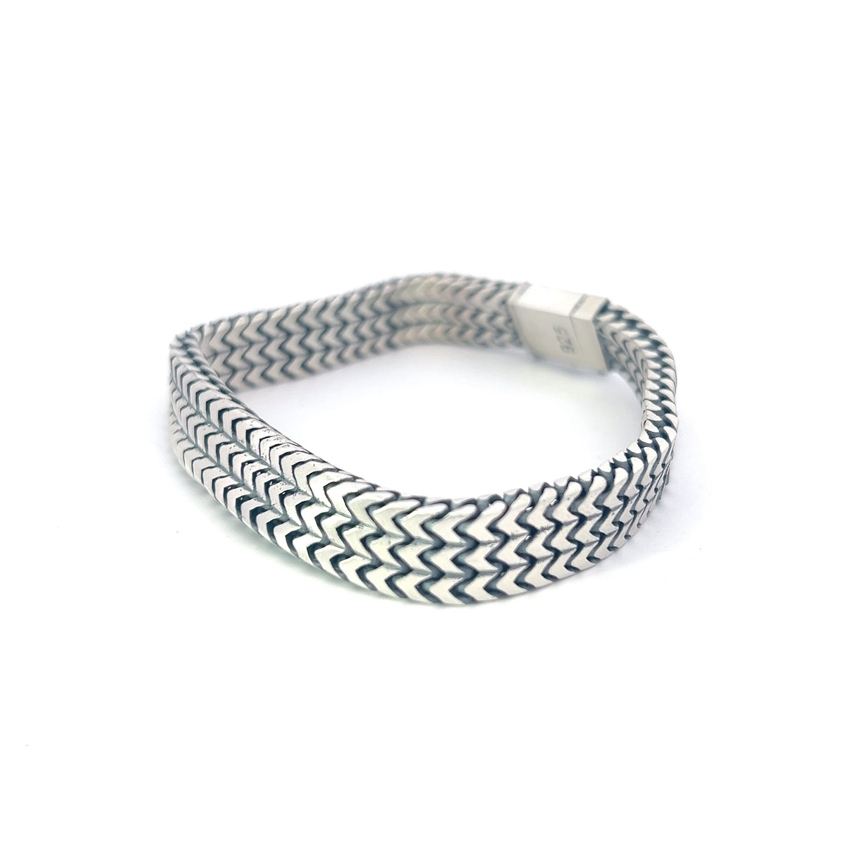 925 Silver 10.0mm Triple Franco Bracelet  - 8.0 Inches