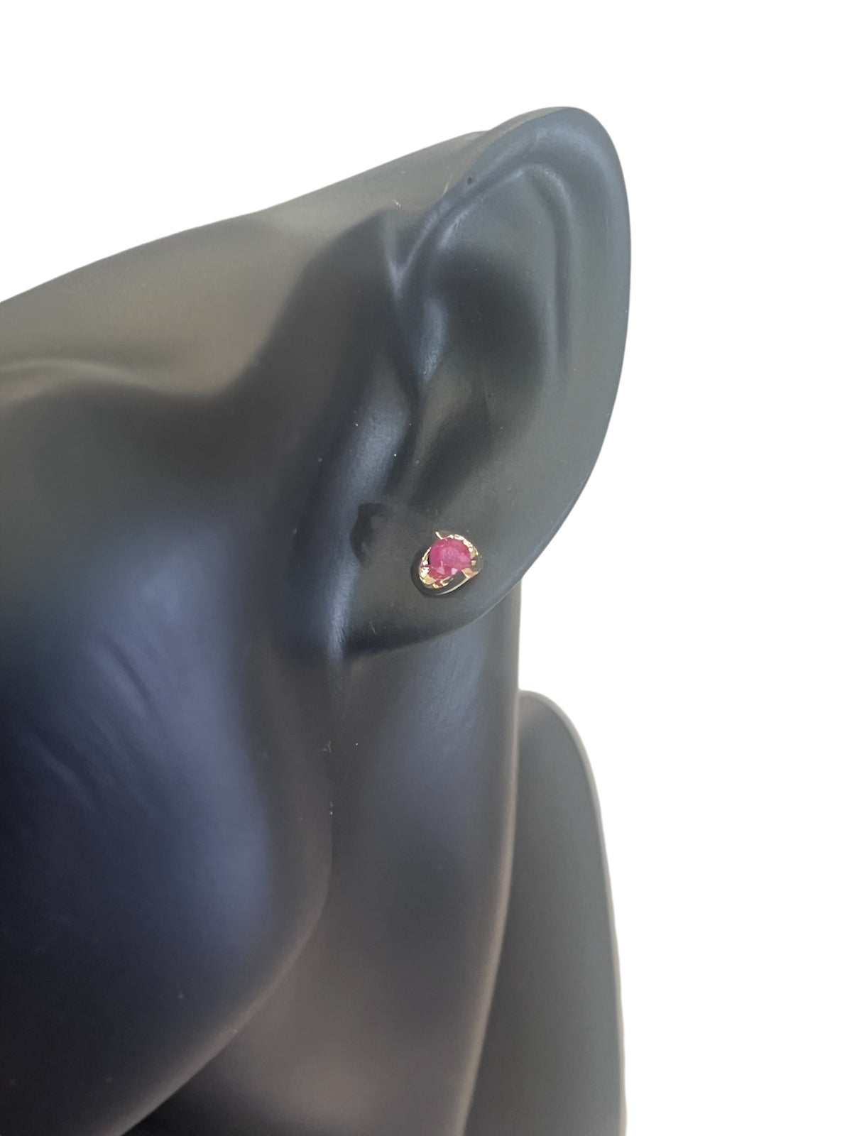 10K Yellow Gold Ruby Earring