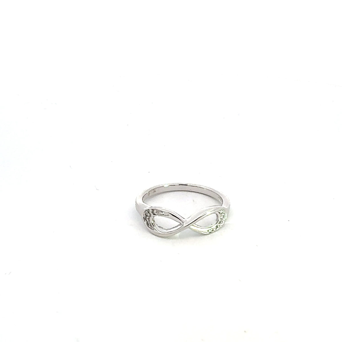 10K White Gold 0.06cttw Infinity Diamond Ring