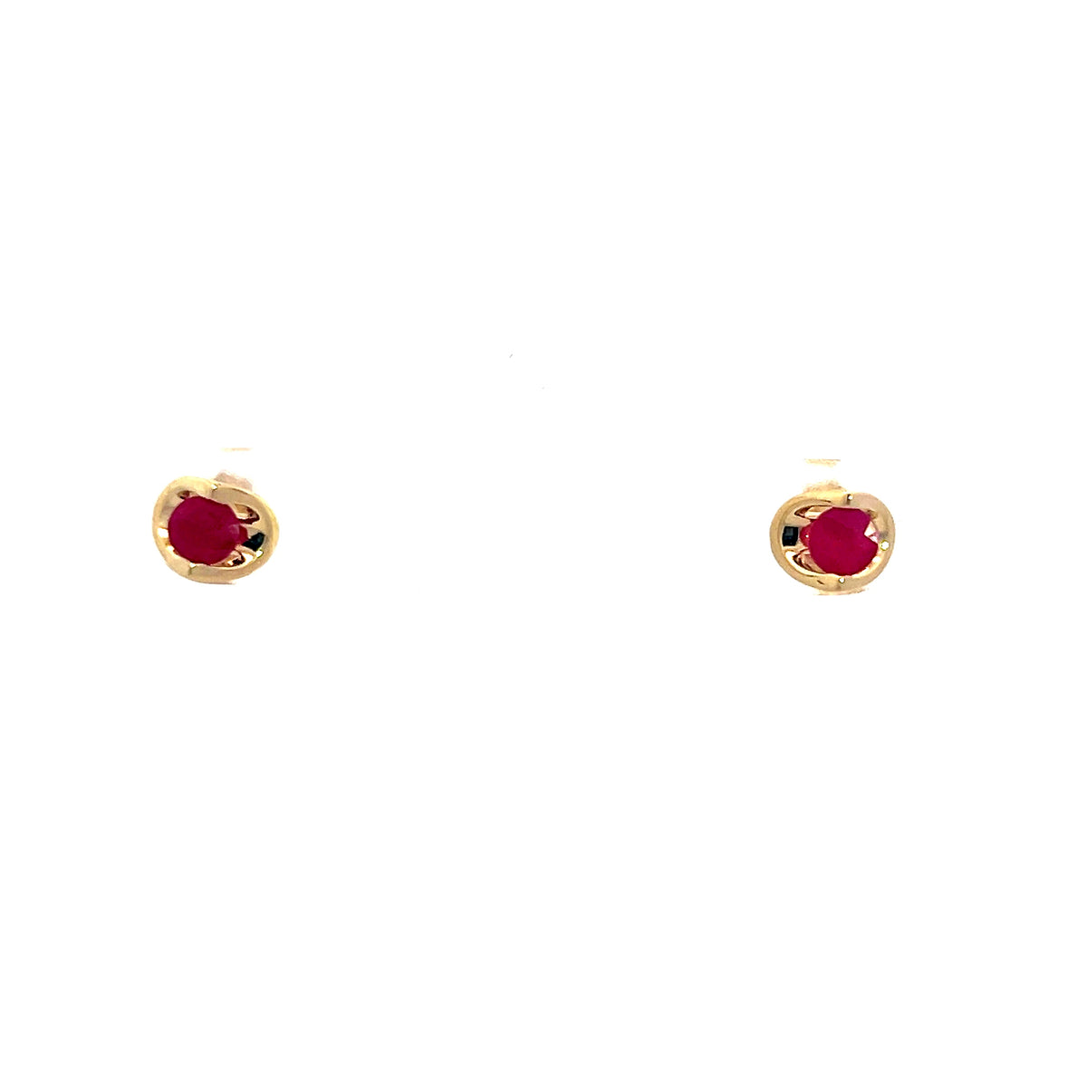 10K Yellow Gold Ruby Earring