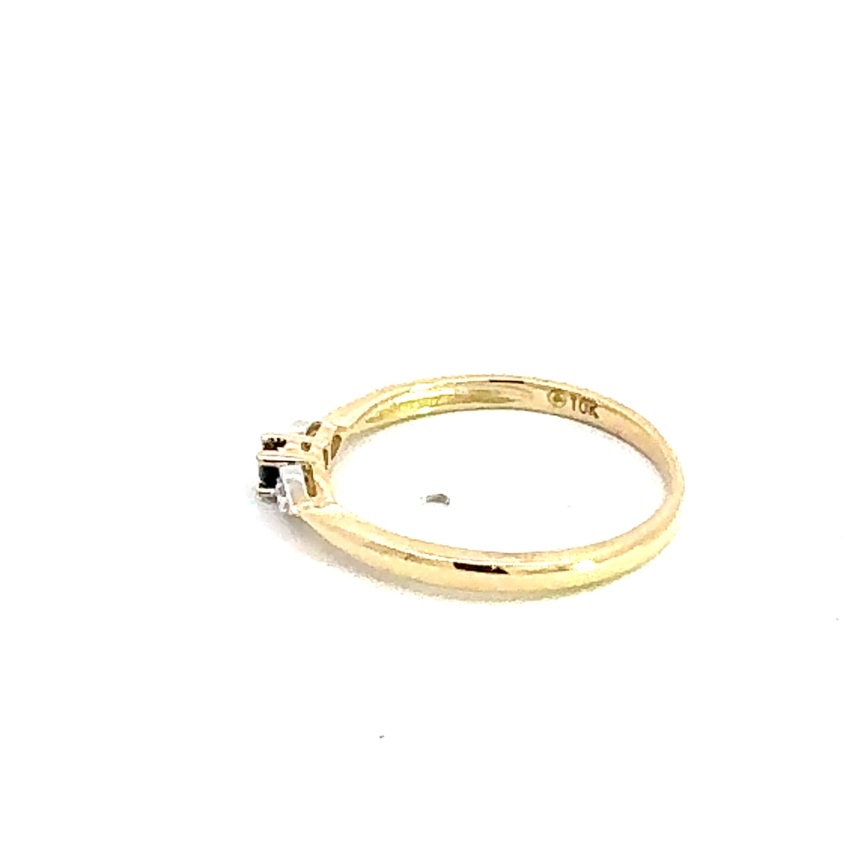 10K Yellow Gold Sapphire &amp; Diamond Ring