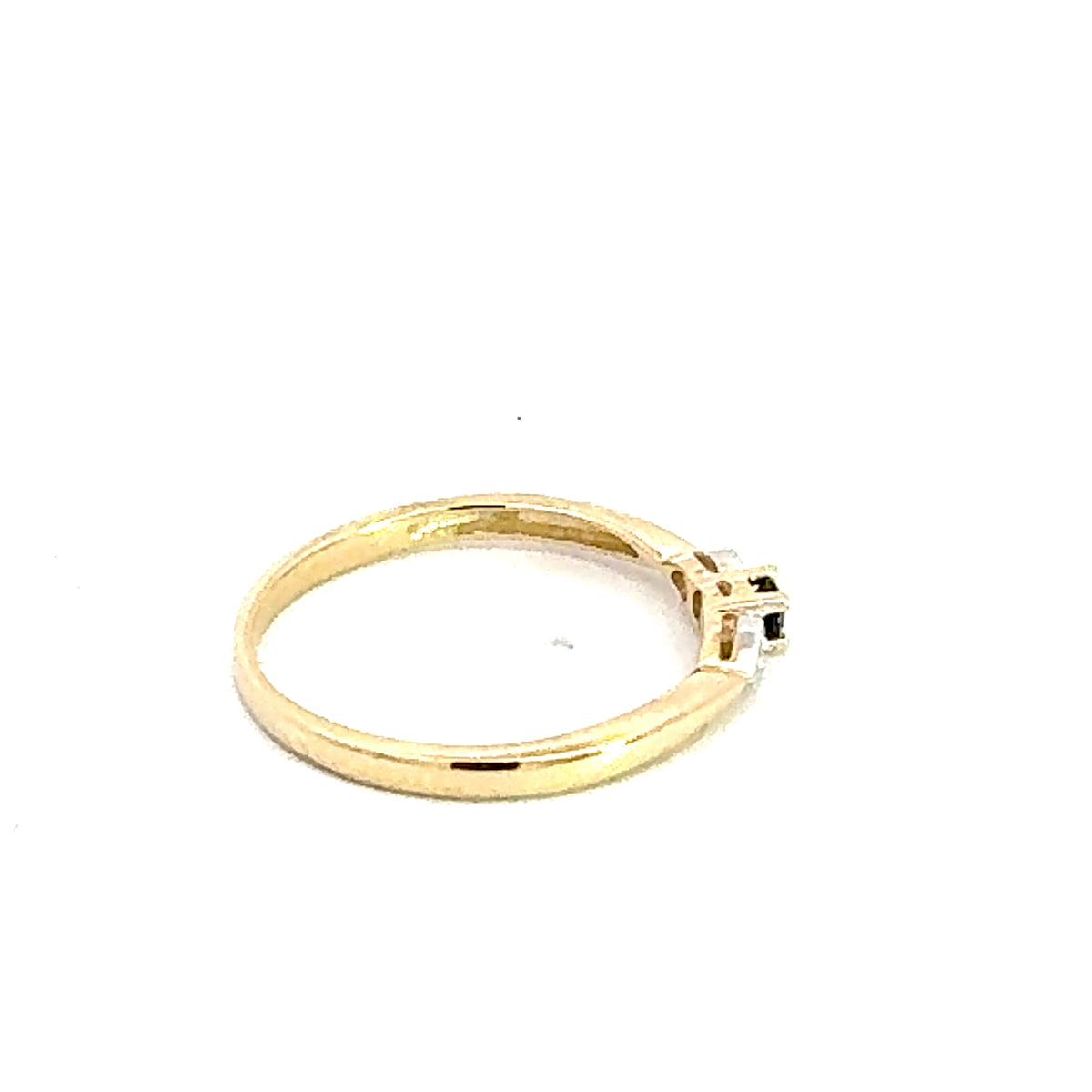 10K Yellow Gold Sapphire &amp; Diamond Ring