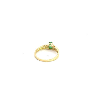 10K Yellow Gold Emerald & Diamond Ring