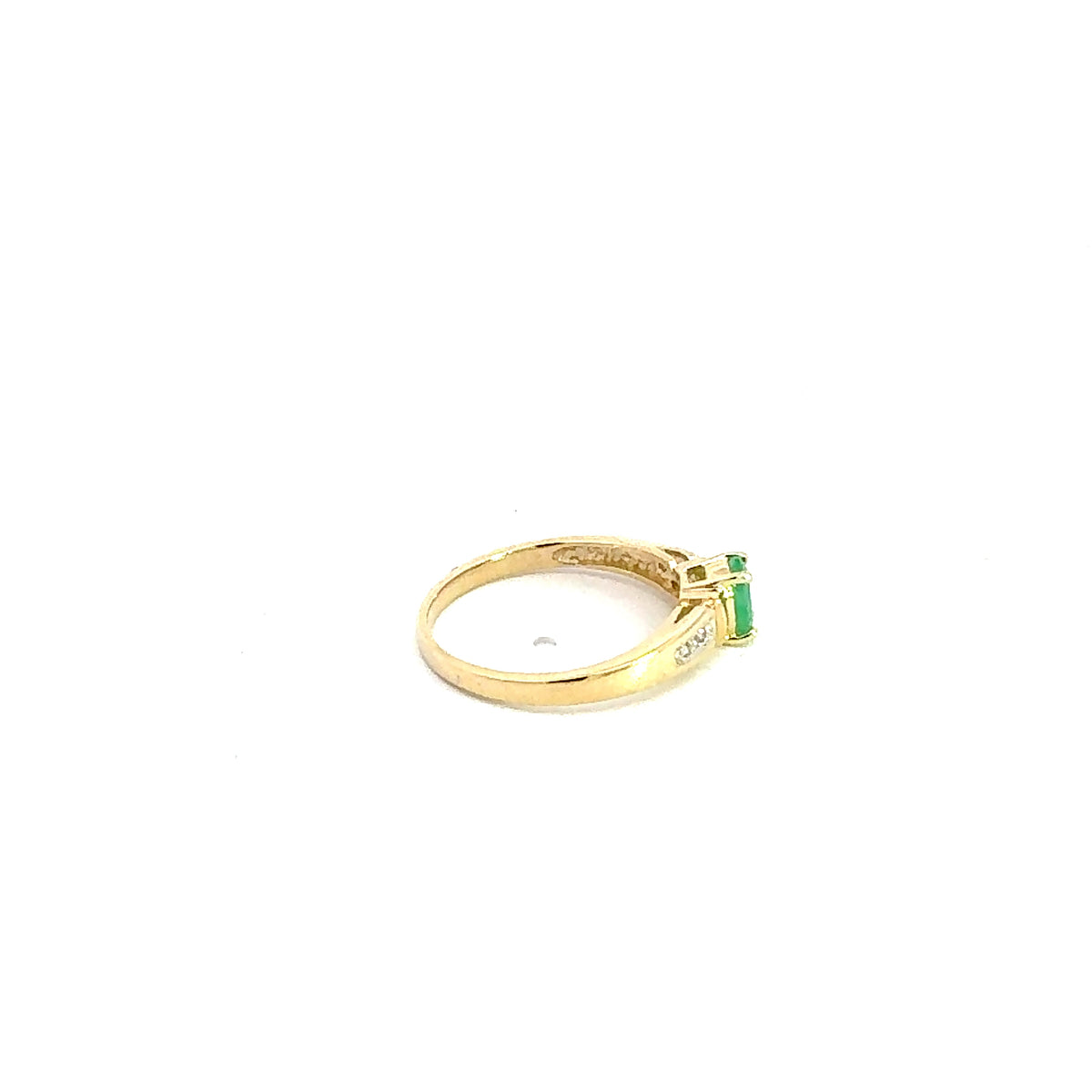 10K Yellow Gold Emerald &amp; Diamond Ring