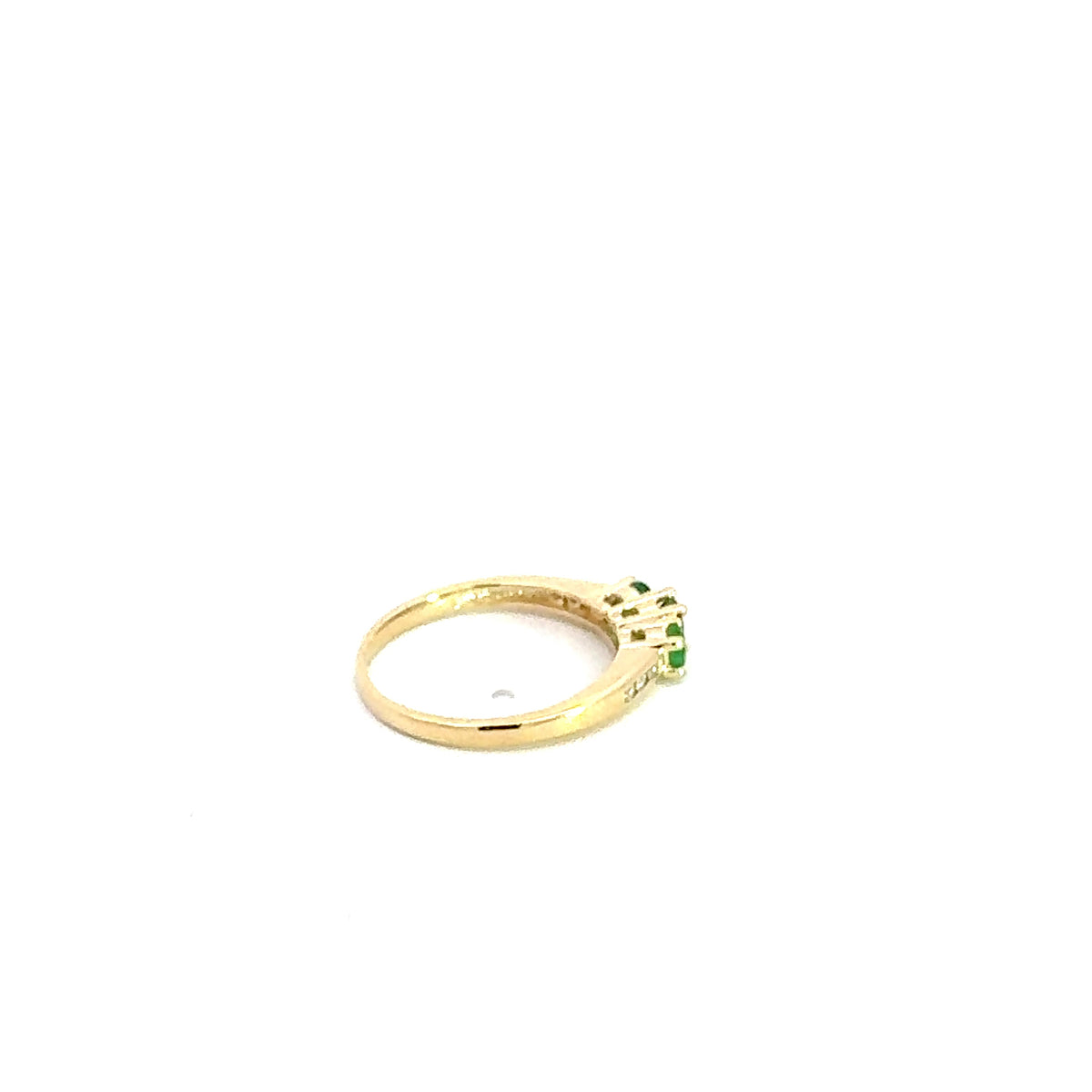 10K Yellow Gold Emerald &amp; Diamond Ring