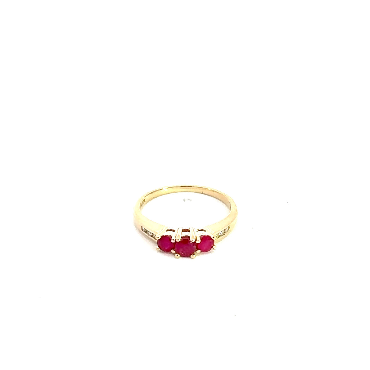 10K Yellow Gold Ruby &amp; Diamond Ring