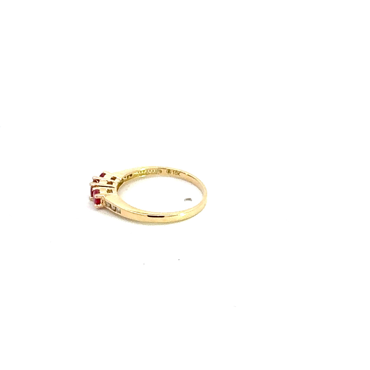 10K Yellow Gold Ruby &amp; Diamond Ring