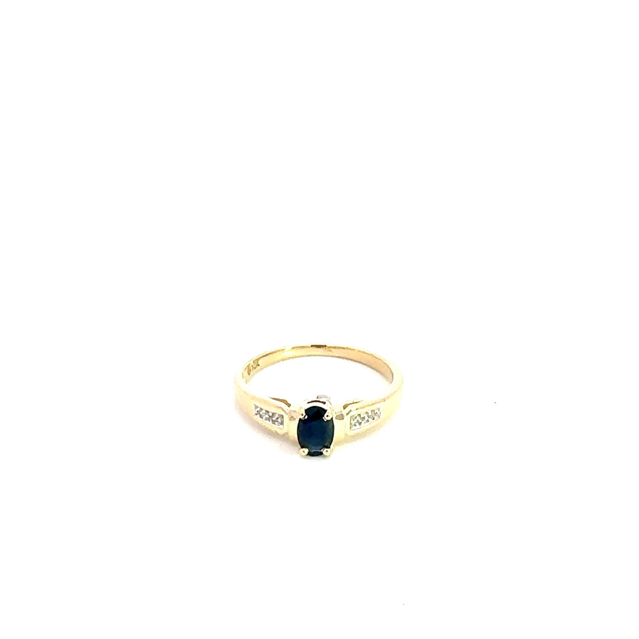 10K Yellow Gold Sapphire & Diamond Ring