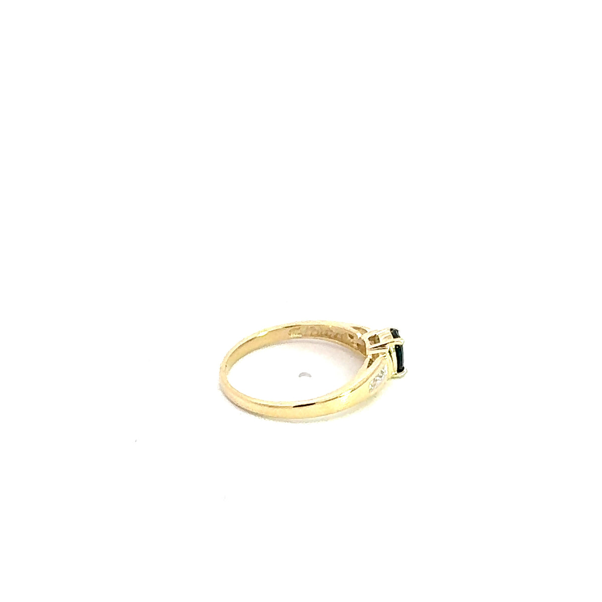 10K Yellow Gold Sapphire &amp; Diamond Ring