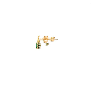 10K Yellow Gold Emerald & Diamond Earring