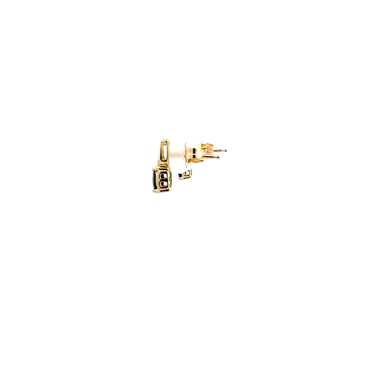 10K Yellow Gold Sapphire &amp; Diamond Earring