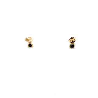 10K Yellow Gold Sapphire & Diamond Earring