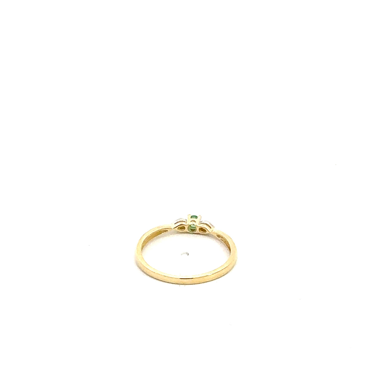 10K Yellow Gold Genuine Emerald and Diamond Ring