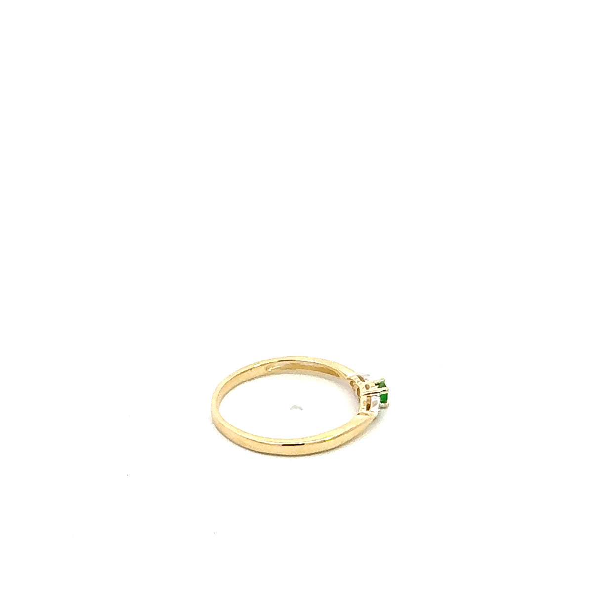 10K Yellow Gold Genuine Emerald and Diamond Ring