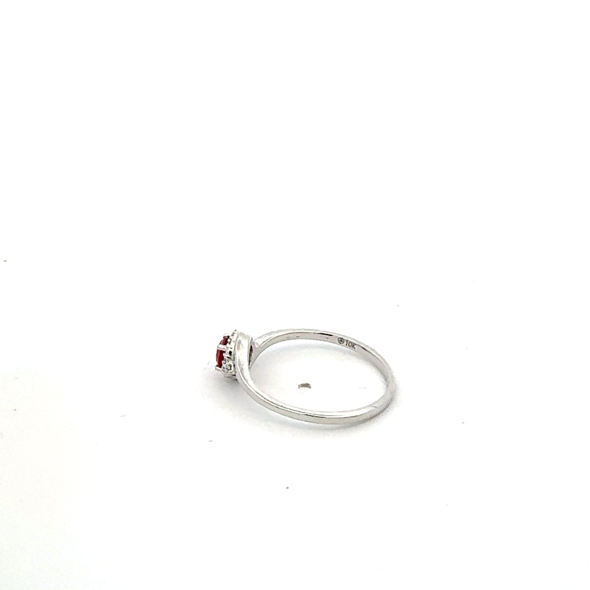 10K White Gold Ruby and Diamond Ring