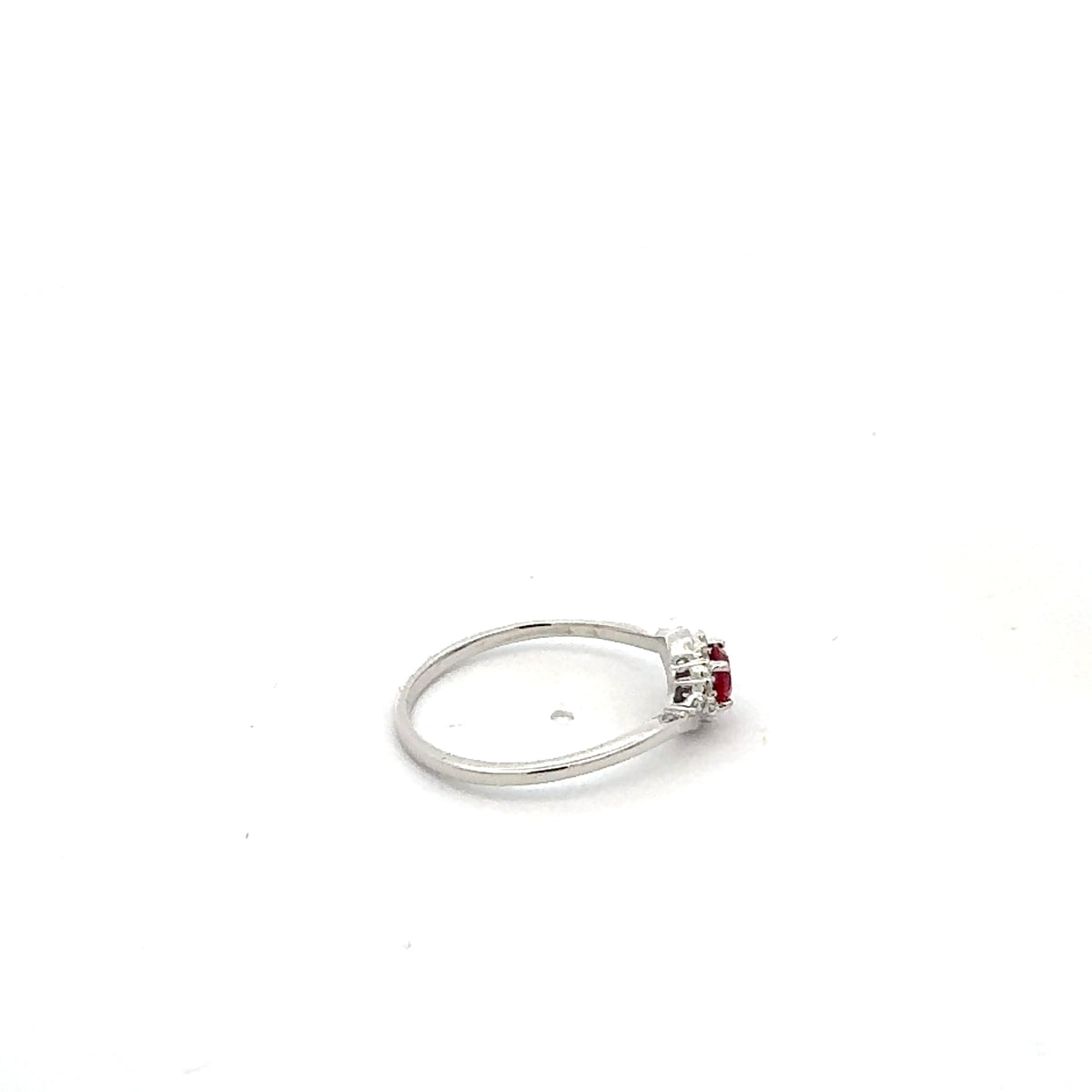 10K White Gold Ruby and Diamond Ring