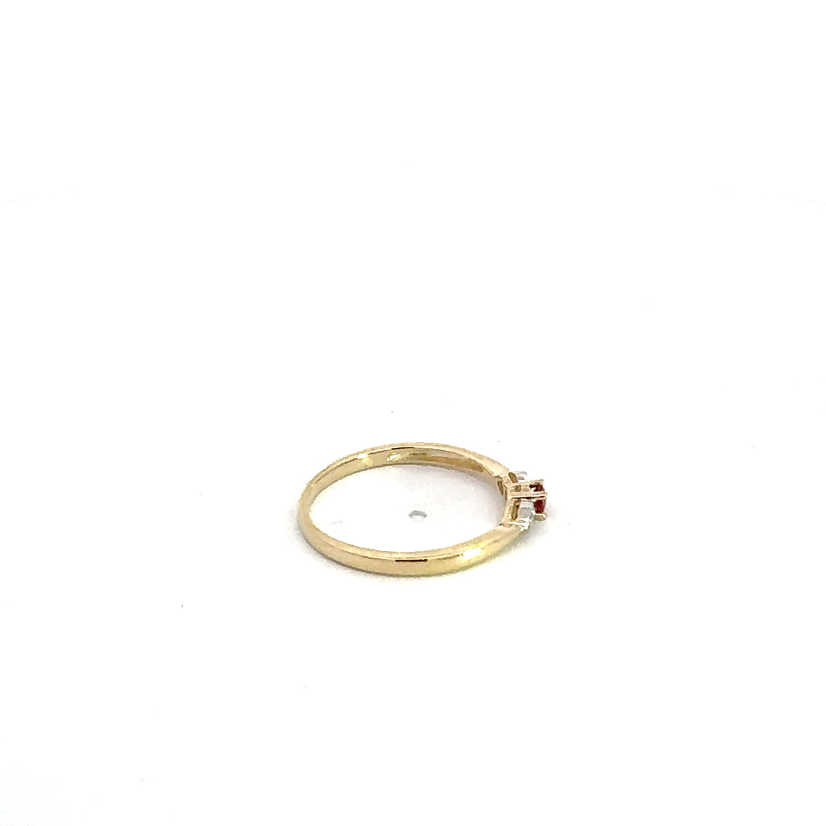 10K Yellow Gold Genuine Ruby and Diamond Ring