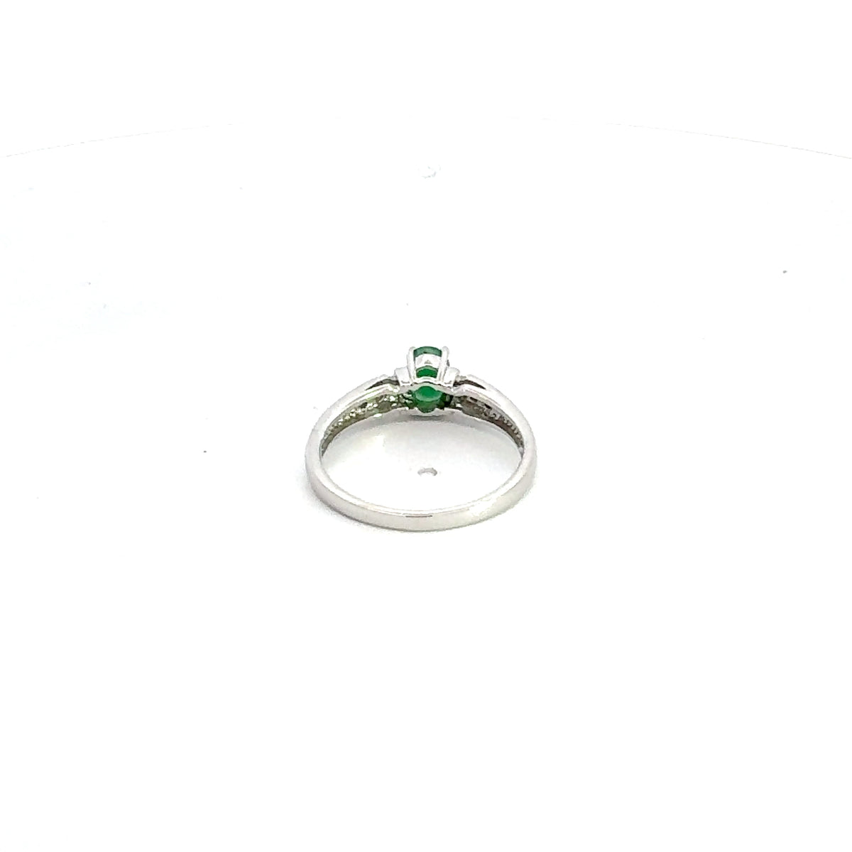 10K White Gold Emerald &amp; Diamond Ring