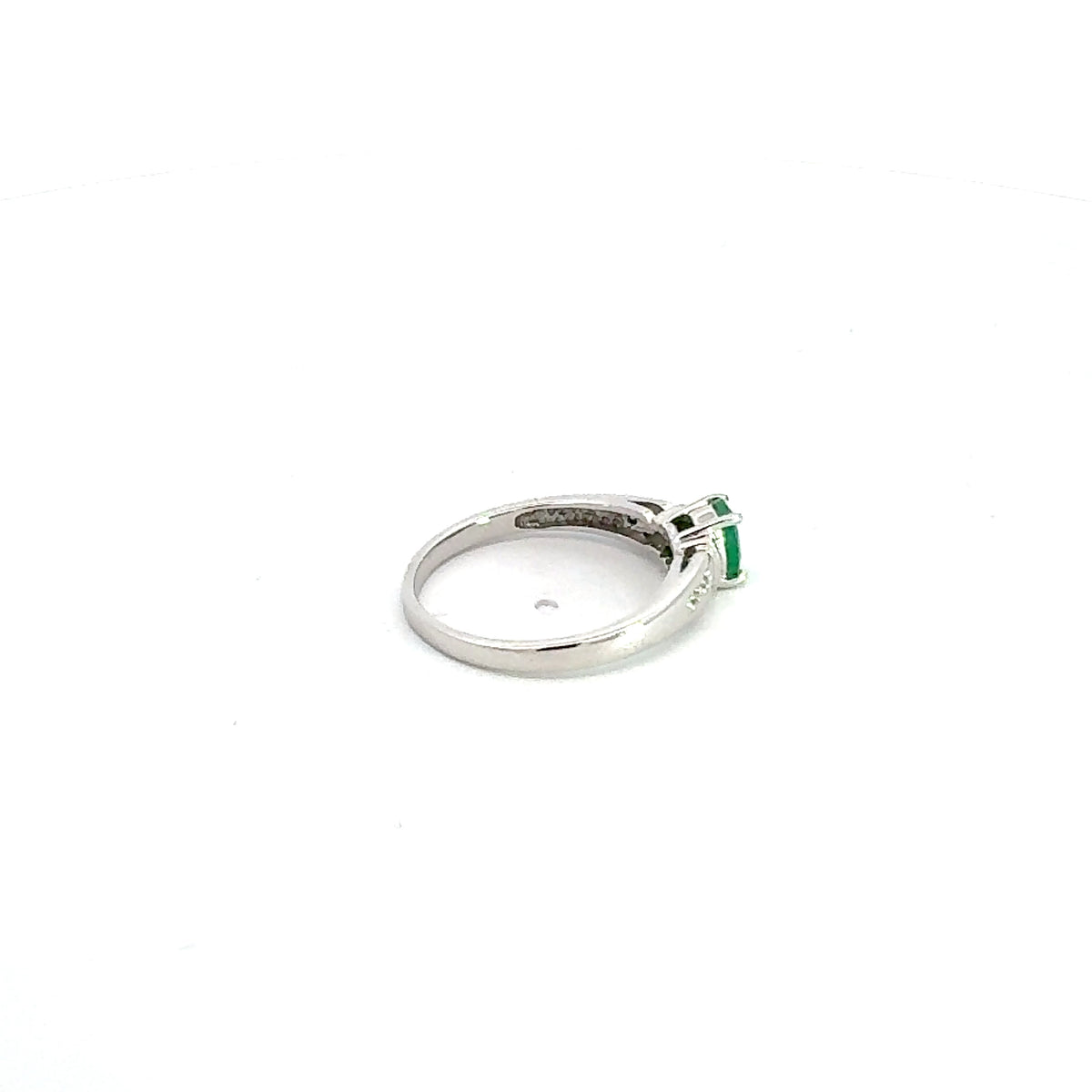 10K White Gold Emerald &amp; Diamond Ring