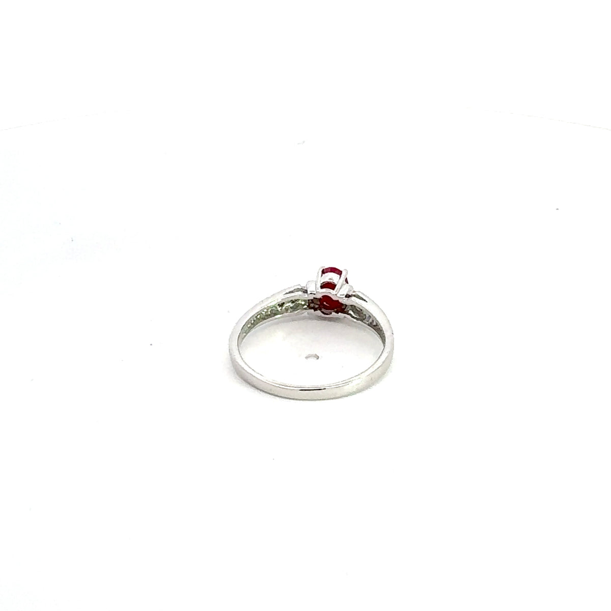 10K White Gold Ruby &amp; Diamond Ring