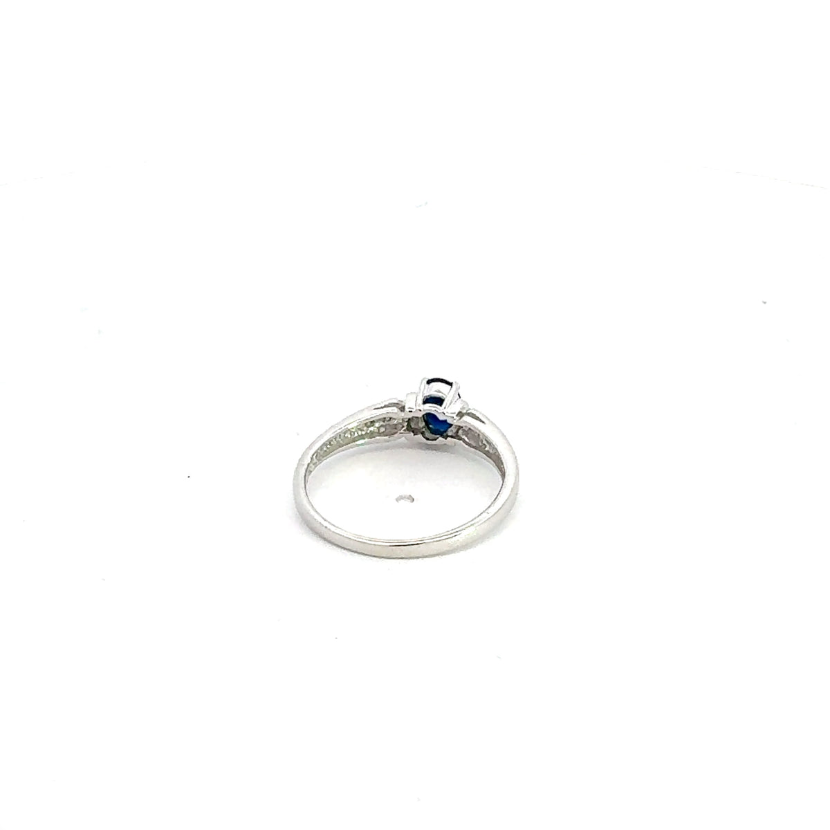 10K White Gold Sapphire &amp; Diamond Ring