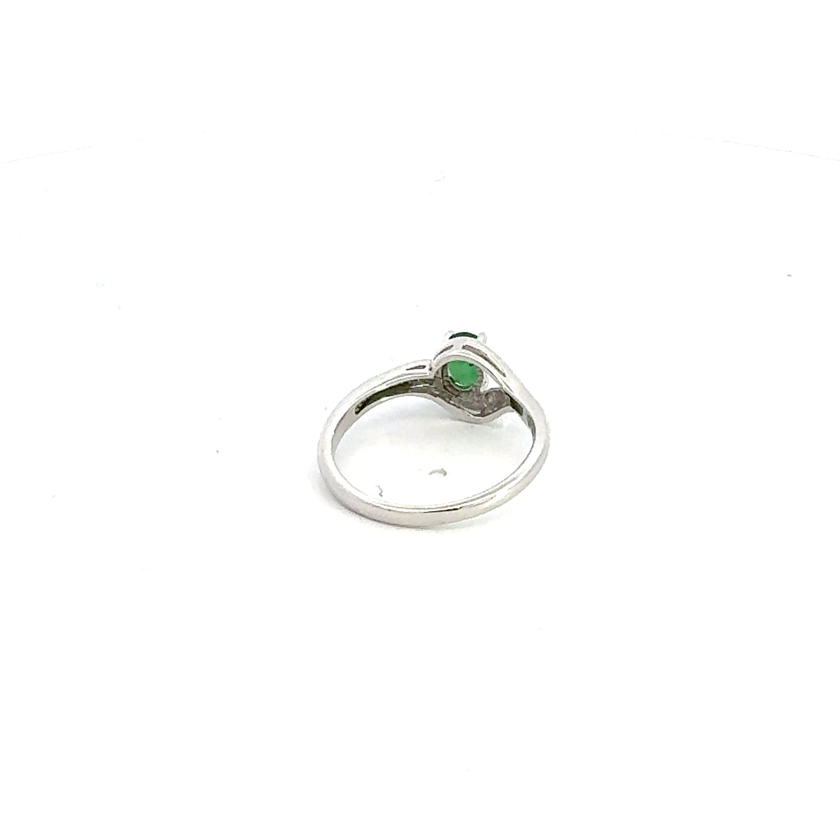 10K White Gold Emerald &amp; Diamond Ring