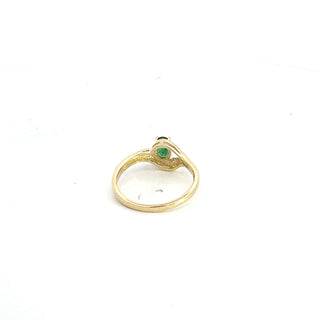 10K Yellow Gold Emerald & Diamond Ring