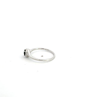 10K White Gold Sapphire & Diamond Ring