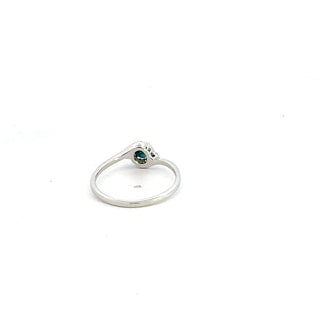 10K White Gold Sapphire & Diamond Ring