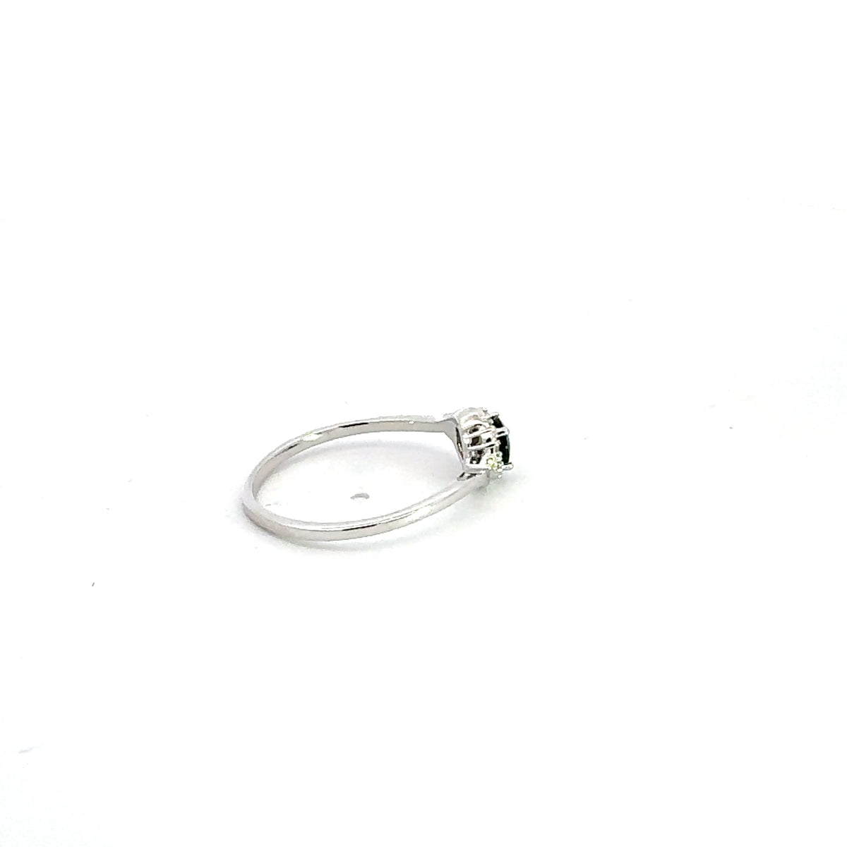 10K White Gold Sapphire &amp; Diamond Ring