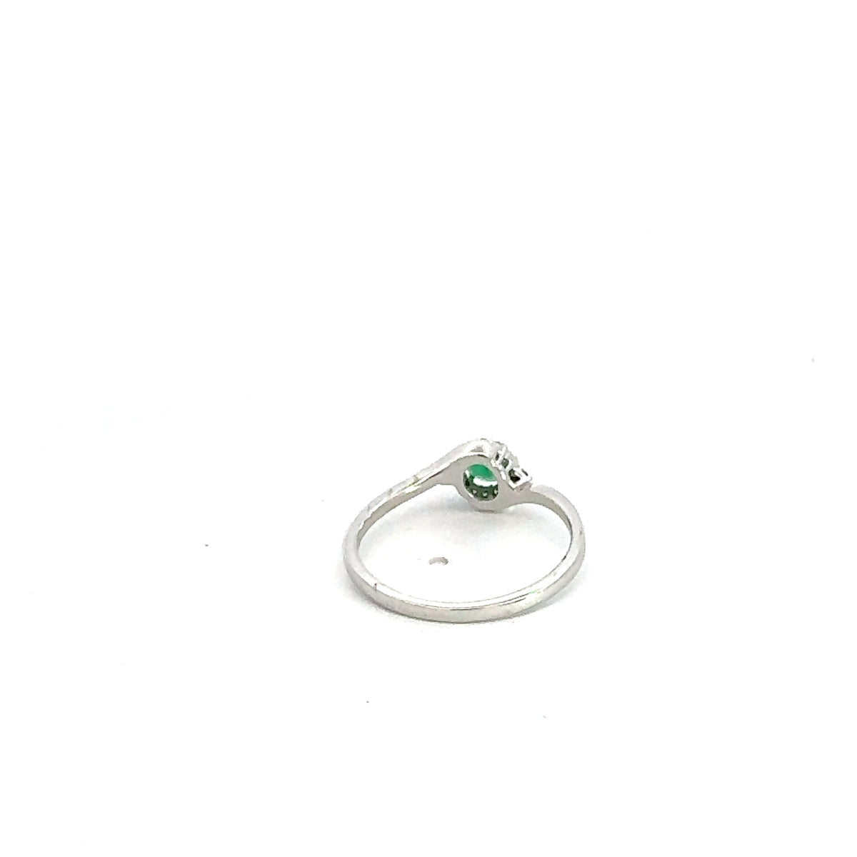 10K White Gold Emerald &amp; Diamond Ring