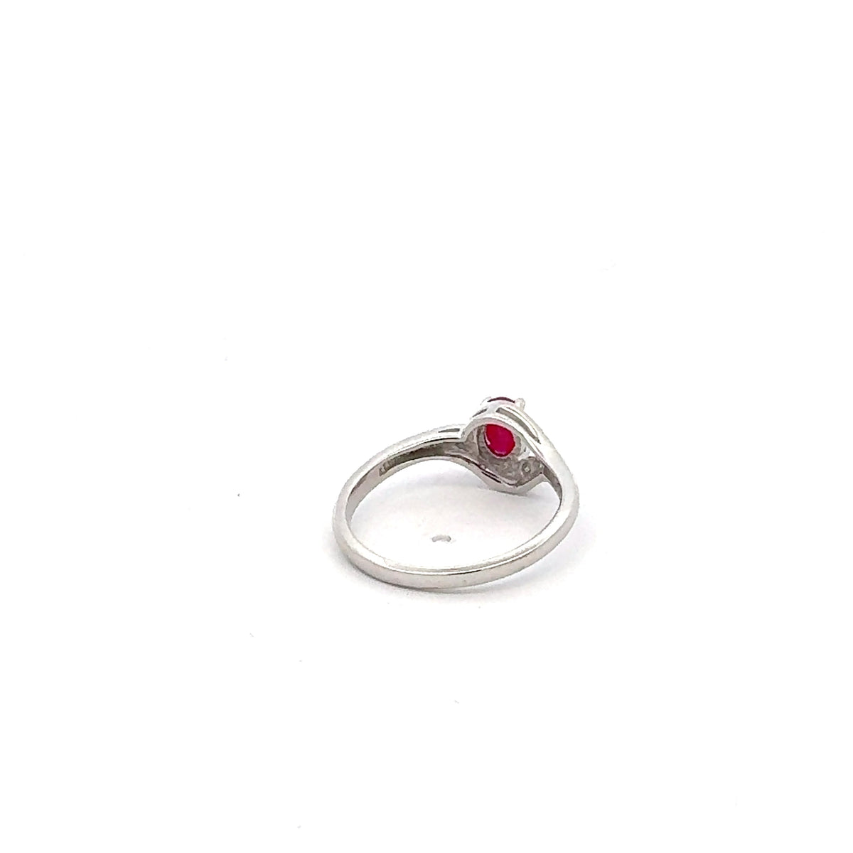 10K White Gold Ruby &amp; Diamond Ring