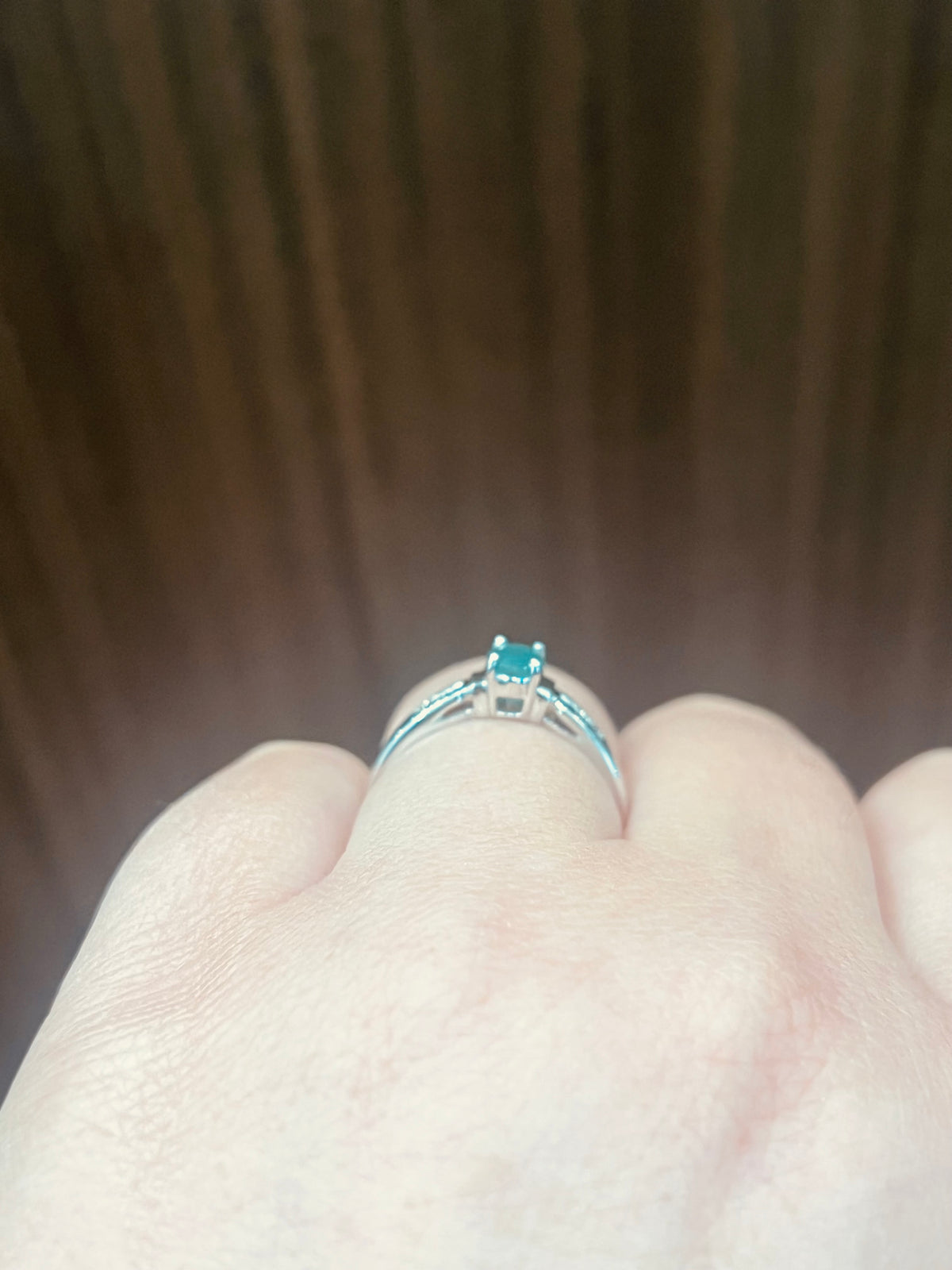 10K White Gold Emerald &amp; Diamond Ring