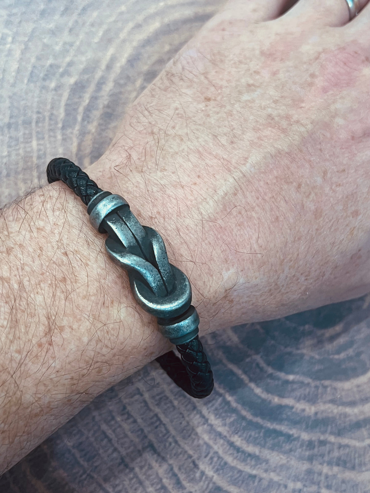 Stainless Steel and Leather Bracelet