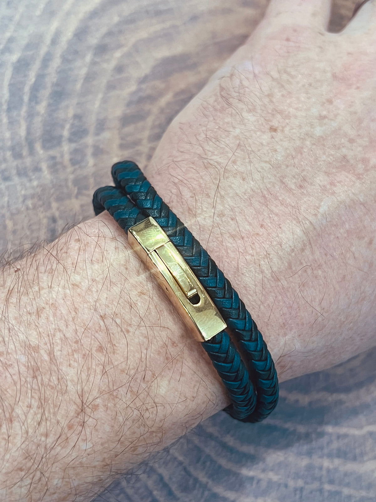 Stainless Steel and Leather Bracelet