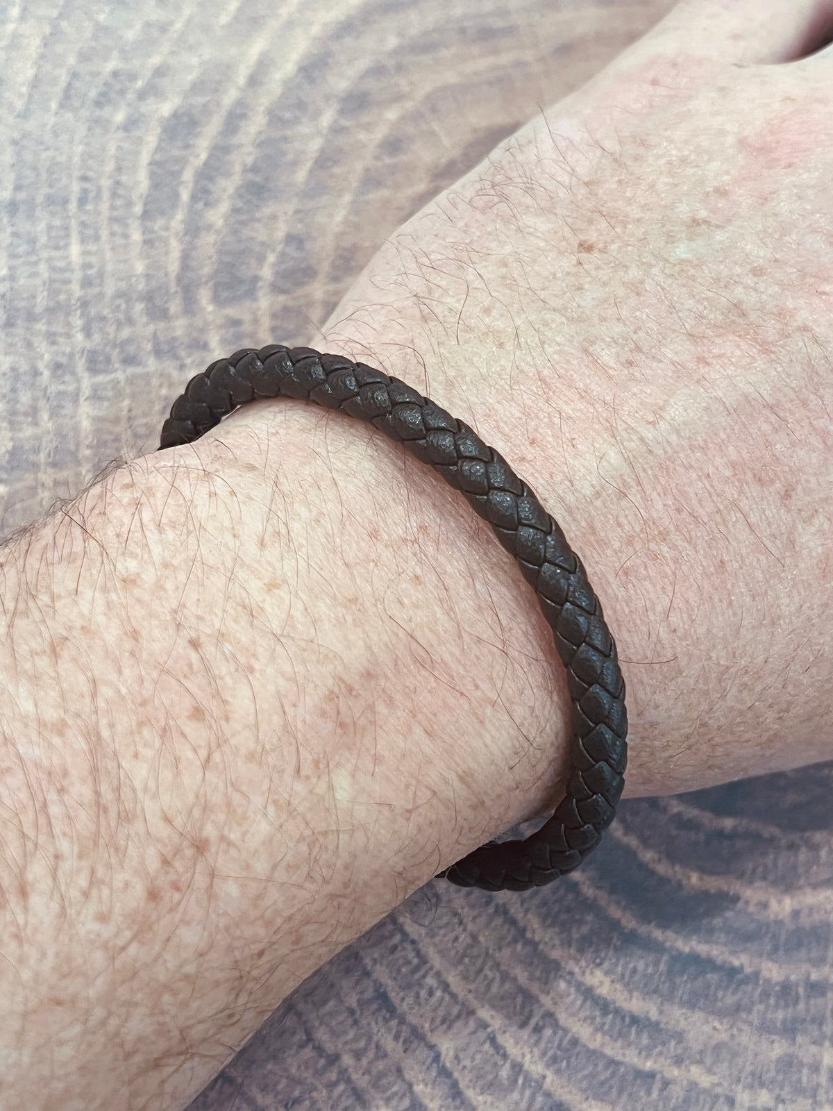 Stainless Steel and Leather Bracelet