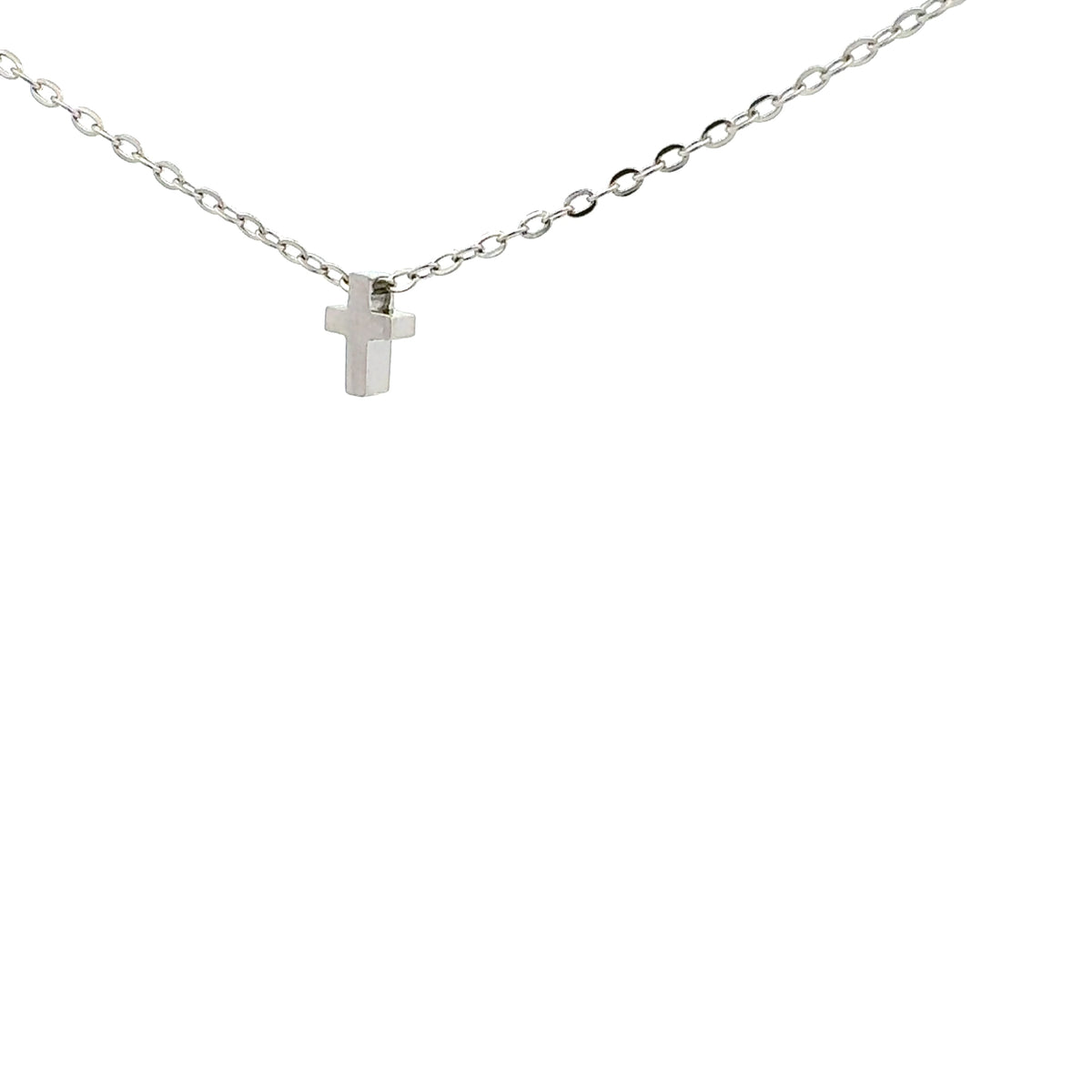 Stainless Steel 8.5X6mm Cross Pendant - 18&quot;